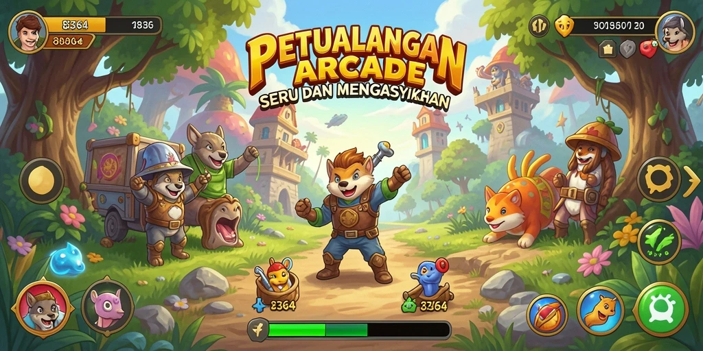 Screenshot gameplay menampilkan aksi seru dalam game Arcade.