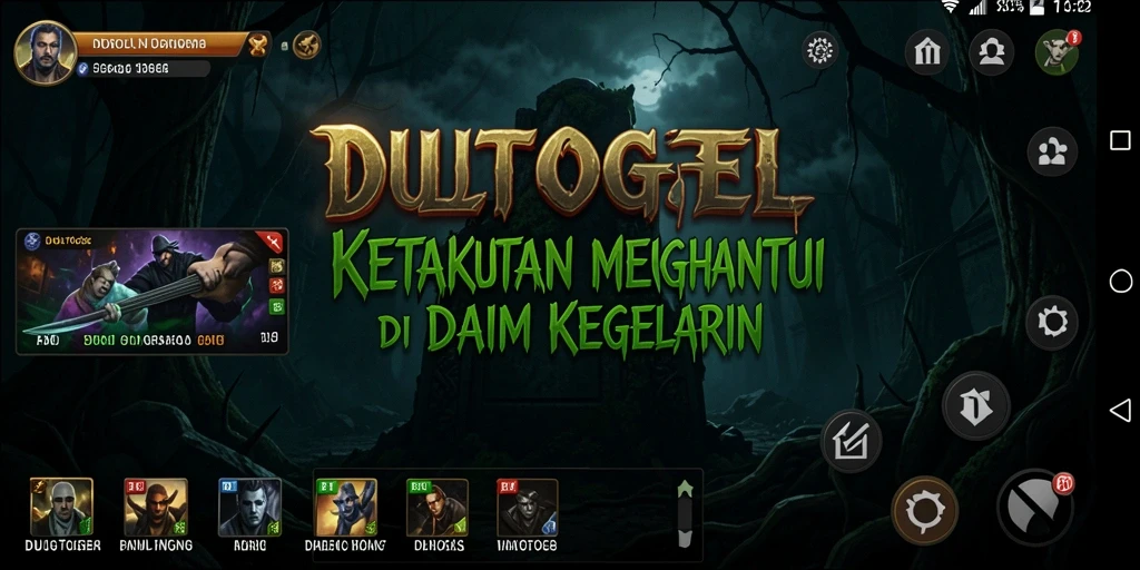 Tampilan gameplay DULTOGEL dengan suasana horor yang mendalam.