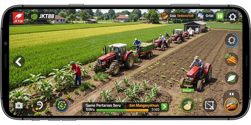 Tangkapan layar JKT88 menampilkan gameplay petanian yang seru dan interaktif.
