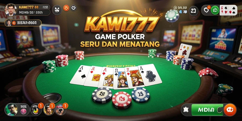 Tampilan gameplay seru di KAWI777, aplikasi Poker terbaik.