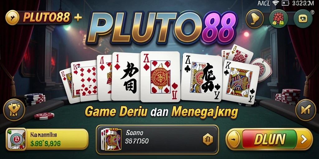 Screenshot gameplay PLUTO88 dengan tampilan domino yang menarik.