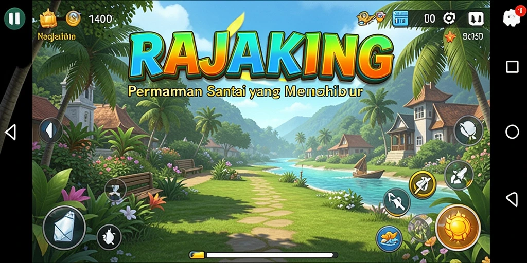 Screenshot gameplay RAJAKING yang penuh warna dan menyenangkan.