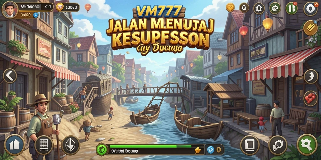 Screenshot gameplay menunjukkan keseruan membangun bisnis di VM777.