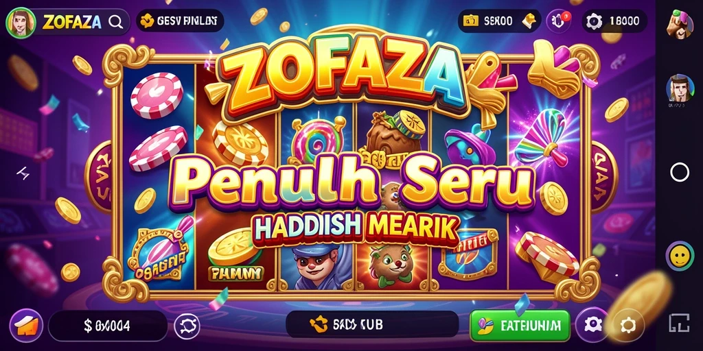 Tampilan gameplay ZOFAZA dengan mesin slot yang menarik.