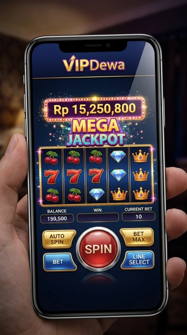 Tampilan home screen aplikasi vipdewa yang menarik.